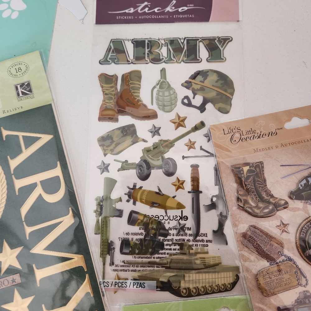 5/20$ ARMY 6 scrapbooking sticker bundle - Picture 2 of 6